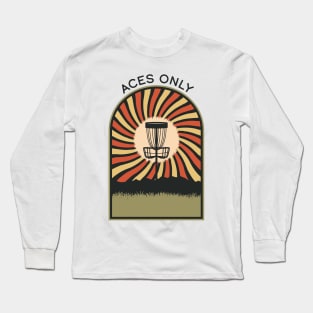 Aces Only Disc Golf Vintage Retro Arch Mountains Long Sleeve T-Shirt